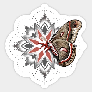 Cecropia Moth Mandala Sticker